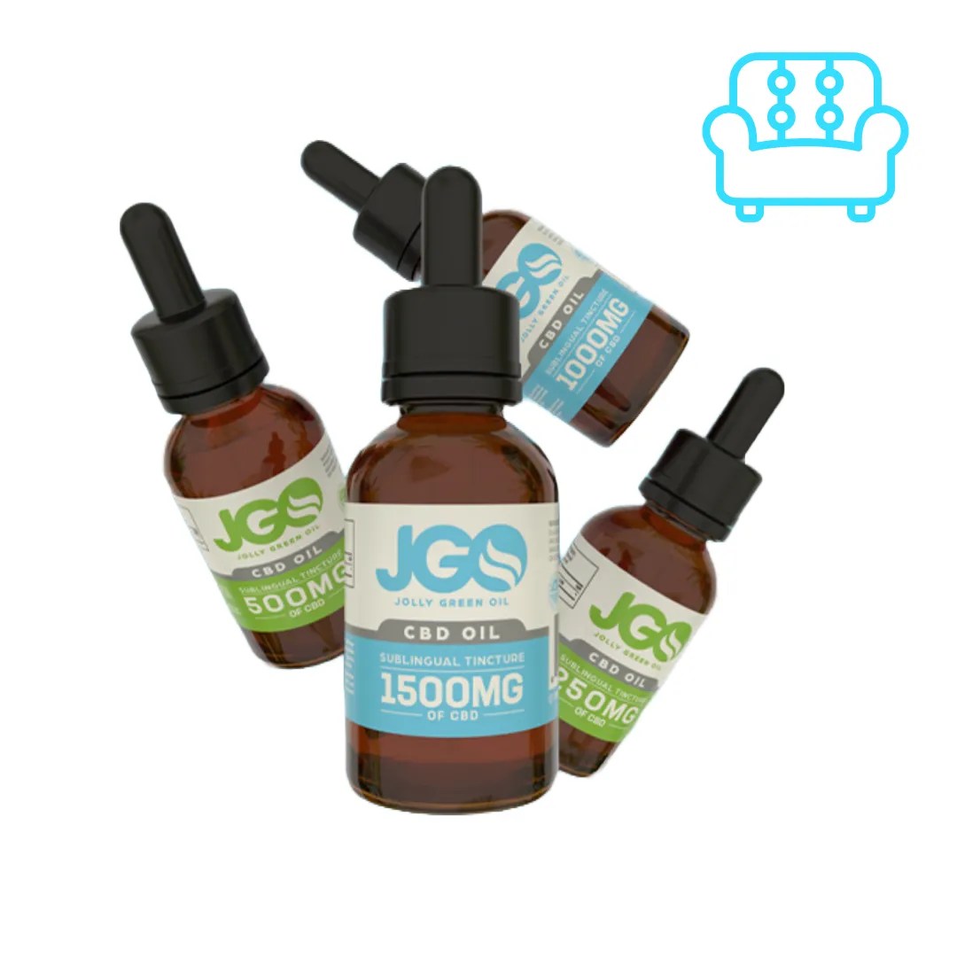 JGO CBD Isolate Tinctures – lineup of 250mg, 500mg, 1000mg, and 1500mg THC-free sublingual CBD oil bottles for customizable daily wellness