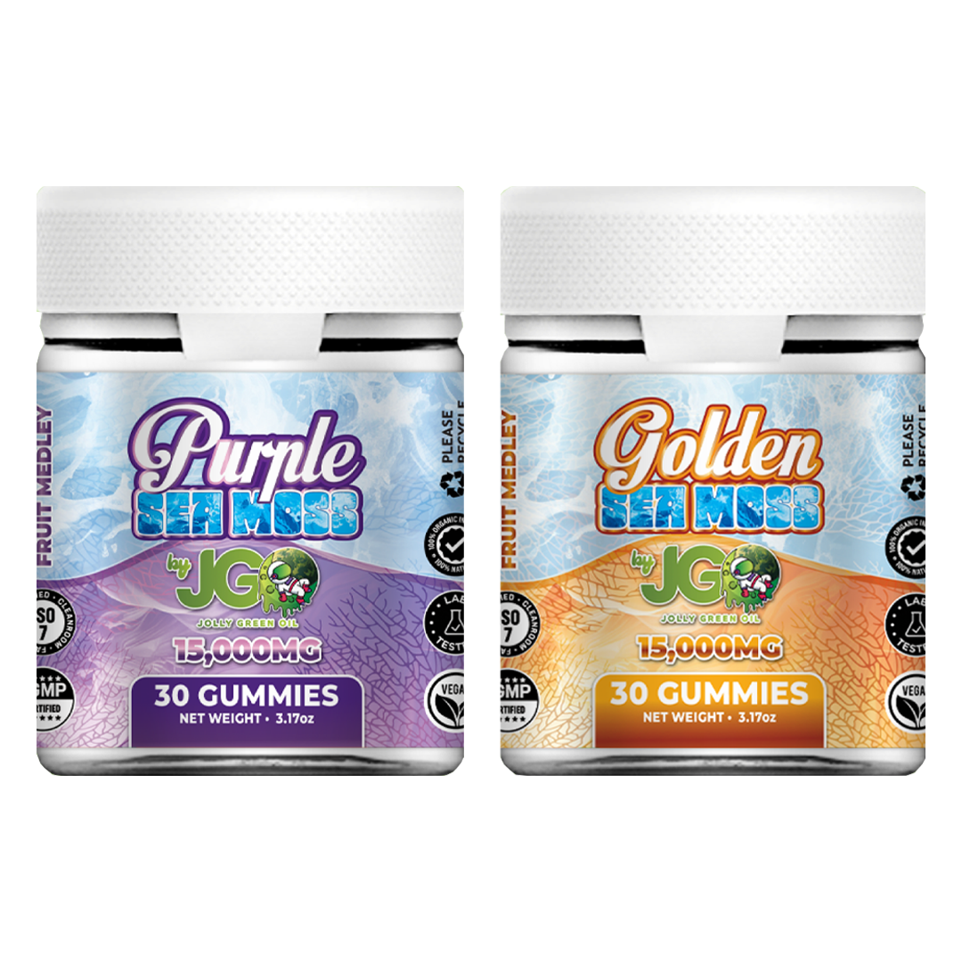 Nutrient-Rich Indulgence &ndash; Gold and Purple Seamoss Gummies for Wellness.